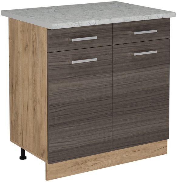 Küchenunterschrank R-Line Edelgrau 80 cm AP Marmor Vicco