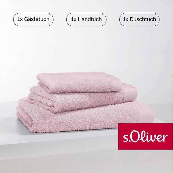 s.Oliver Handtuch Set s.Oliver, Premium Qualität, 600 gr/m², Walkfrottier (Set, 3-St), 1 Gästetuch 30x50 cm, 1 Handtuch 50x100 cm, 1 Duschtuch 70x140 cm