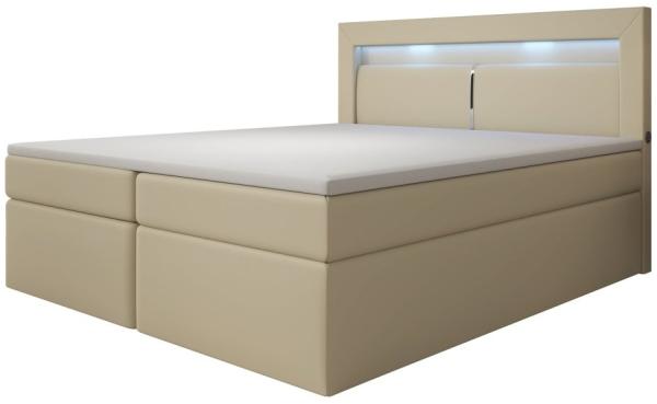 Boxspringbett Repos mit LED und USB 180x200 Beige H2