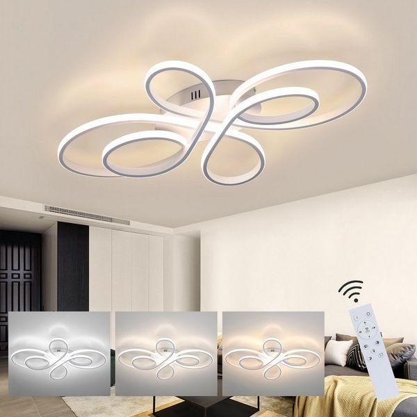 ZMH LED Deckenleuchte Dimmbar - Wohnzimmerlampe 80cm Wohnzimmer 78W Modern, LED fest integriert, 3000-6000k