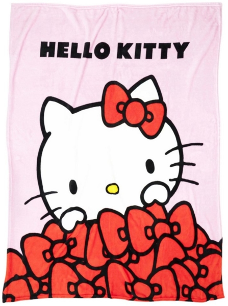 Wohndecke Hello Kitty Flanell Decke warme XL Kuscheldecke 130x160 cm, Hello Kitty Bild 3