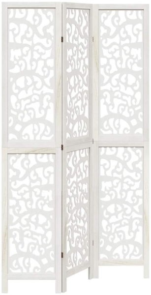 vidaXL 3-tlg. Raumteiler Weiß Massivholz Paulownia 358735