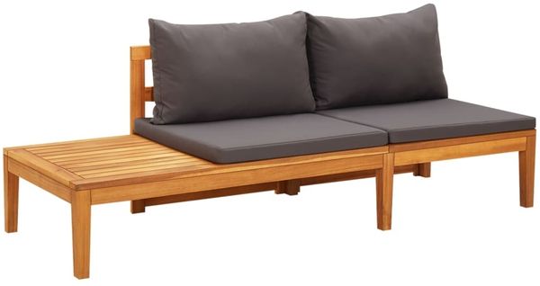 vidaXL 4-tlg. Garten-Lounge-Set mit Dunkelgrauen Kissen Akazienholz 3087267 Bild 5