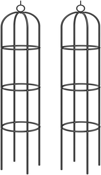 2er Set Rosensäule Rosenbogen, 200 x 40 x 40cm, pulverbeschichtetes Metall