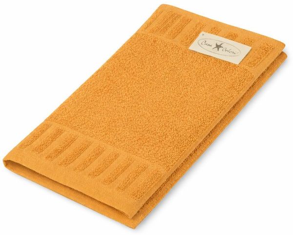 Casa Colori Gästehandtuch Uni, Frottier (1-St), Hohe Farbbrillanz, Einfache Pflege, gelb