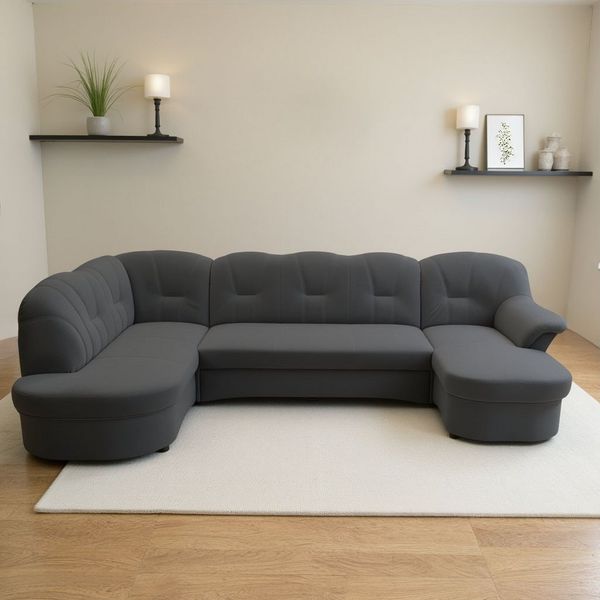 DOMO collection Wohnlandschaft Flores auch in Leder-Bezug, B/T/H: 293/180/86 cm, U-Form, 3 Teile, wahlweise mit Bettfunktion, wahlweise mit Federkern