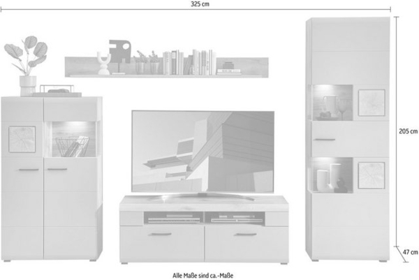 Innostyle Wohnwand FUN PLUS II, (4-St), inkl. LED-Beleuchtung Bild 4