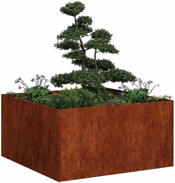 vidaXL Pflanzkübel Rostig 80x80x40 cm Wetterfester Stahl 860744