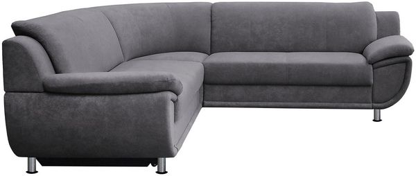 TRENDMANUFAKTUR Ecksofa Rondo wahlweise mit Schlaffunktion, 267x247 cm (BxT), breite Armlehnen, L-Form, wahlweise mit Federkern bestellbar, Füße chromfarben