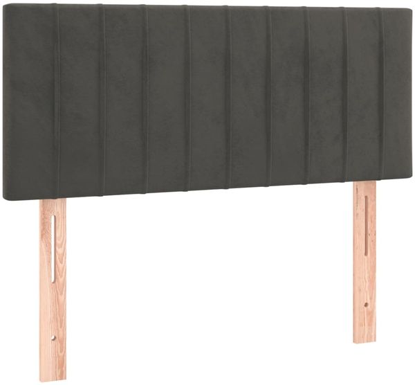 vidaXL Boxspringbett mit Matratze Dunkelgrau 90x200 cm Samt, Härtegrad: H2 [3141402] Bild 6