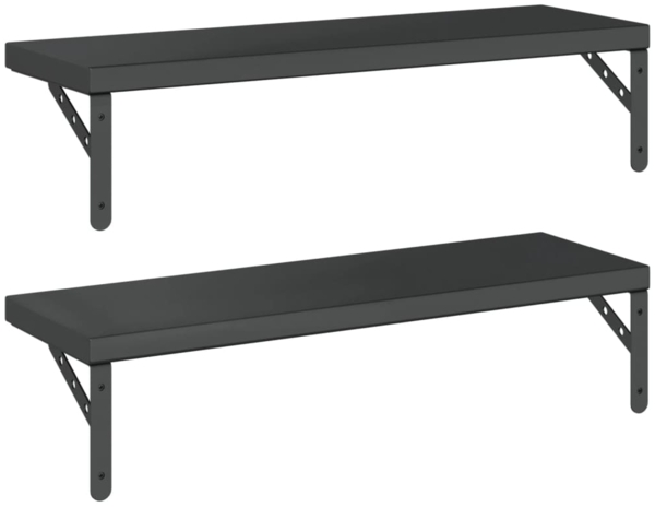 vidaXL Wandregale 2 Stk. 75x23,5 cm Schwarz Edelstahl 3214516 Bild 6