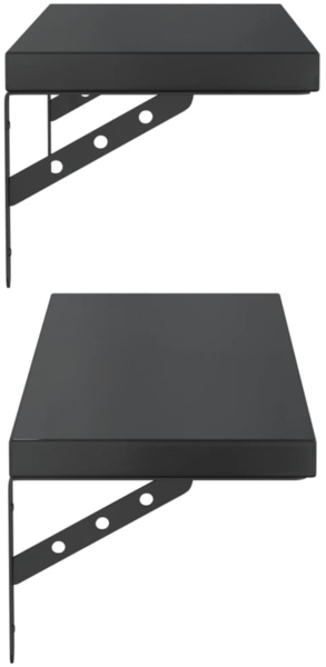 vidaXL Wandregale 2 Stk. 75x23,5 cm Schwarz Edelstahl 3214516 Bild 5
