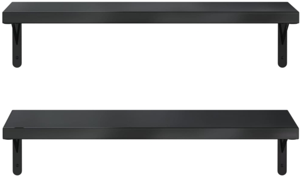 vidaXL Wandregale 2 Stk. 75x23,5 cm Schwarz Edelstahl 3214516 Bild 4