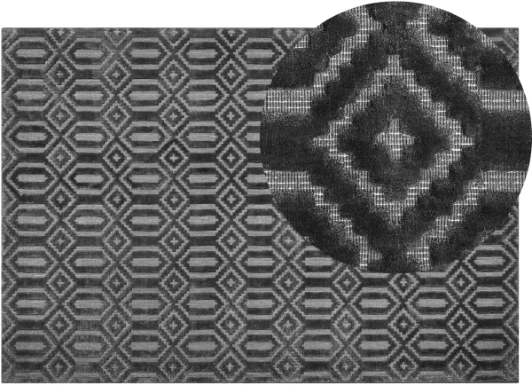 Teppich dunkelgrau 140 x 200 cm Kurzflor ADATEPE