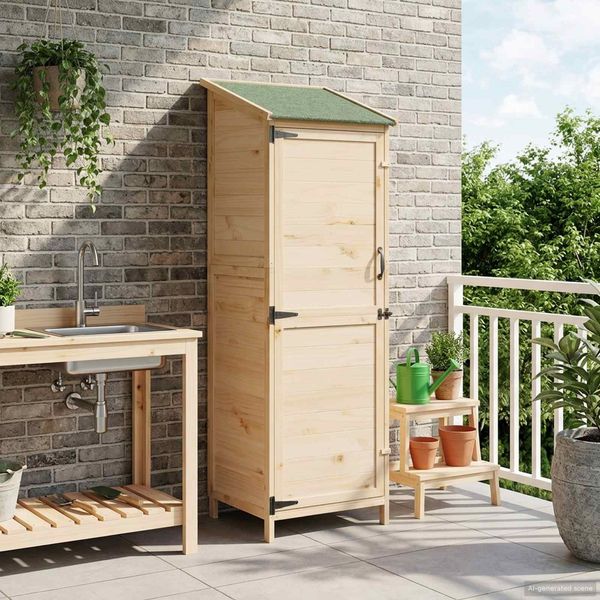vidaXL Garten Shed Natur 59,5 x 56 x 176,5 cm Holzwerkstoff 42033444