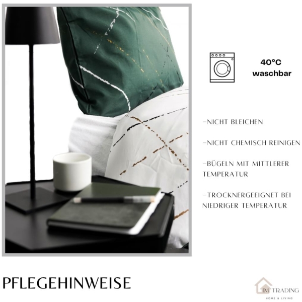 Moderne Bettwäsche mit Reißverschluss in Reflection Design, für Einzel- und Doppelbett 135 x 200 cm + 80 x 80 cm Bild 5