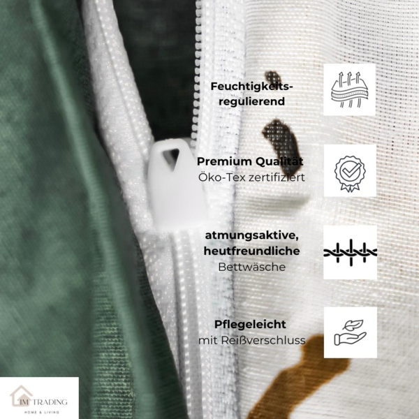 Moderne Bettwäsche mit Reißverschluss in Reflection Design, für Einzel- und Doppelbett 135 x 200 cm + 80 x 80 cm Bild 4