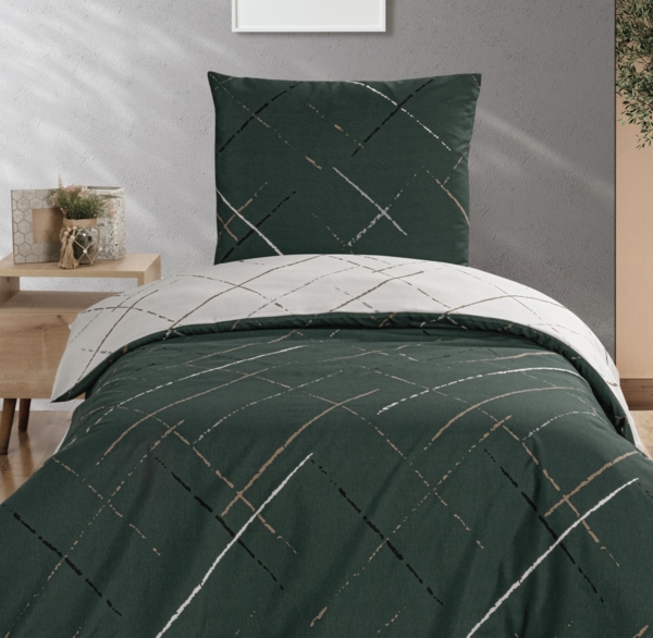 Moderne Bettwäsche mit Reißverschluss in Reflection Design, für Einzel- und Doppelbett 135 x 200 cm + 80 x 80 cm Bild 2