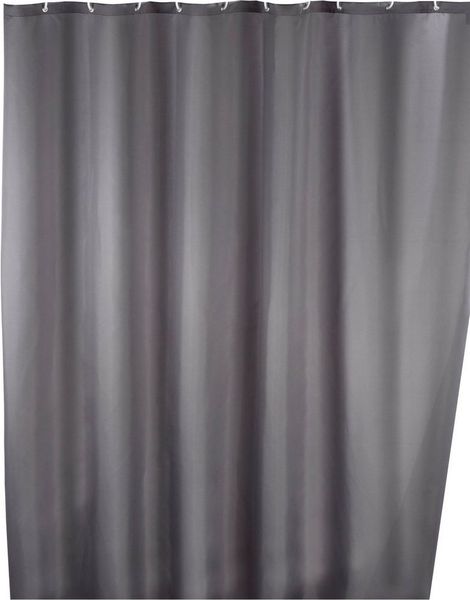 WENKO UNI Duschvorhang 180 x 200 cm, Grau, waschbar