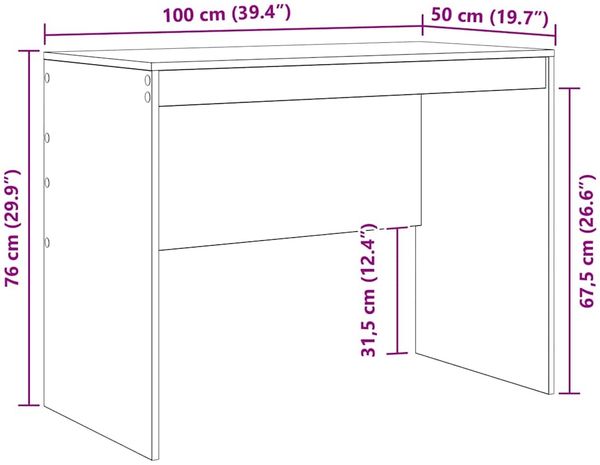 vidaXL Schreibtisch Sonoma-Eiche 100 x 50 x 76 cm 869444 Bild 10