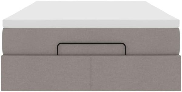 vidaXL Ottoman-Bett mit Matratze Taupe 120x200 cm Stoff 3311103 Bild 7