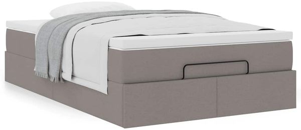vidaXL Ottoman-Bett mit Matratze Taupe 120x200 cm Stoff 3311103 Bild 4
