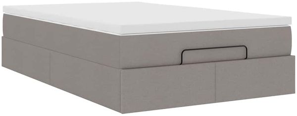 vidaXL Ottoman-Bett mit Matratze Taupe 120x200 cm Stoff 3311103 Bild 6