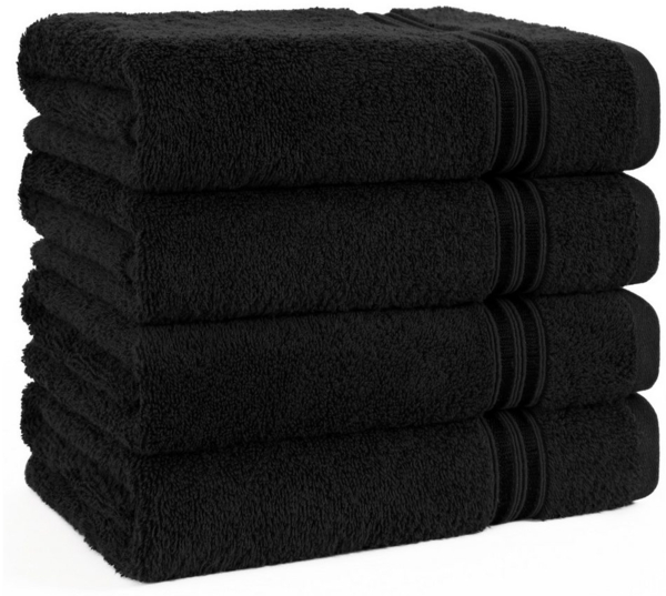 HAMMETEX Handtuch Set 4er Set Handtücher 50x100 cm, 100% Baumwolle, Weich & Saugstark, Frottier (Set, 4-St), mit Bordüre, einfarbig, weich