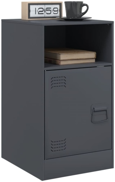 vidaXL Nachttische 2 Stk. Anthrazit 34,5x39x62 cm Stahl 841768