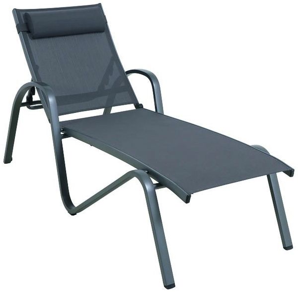 2er Set Forios Gartenliege grau
