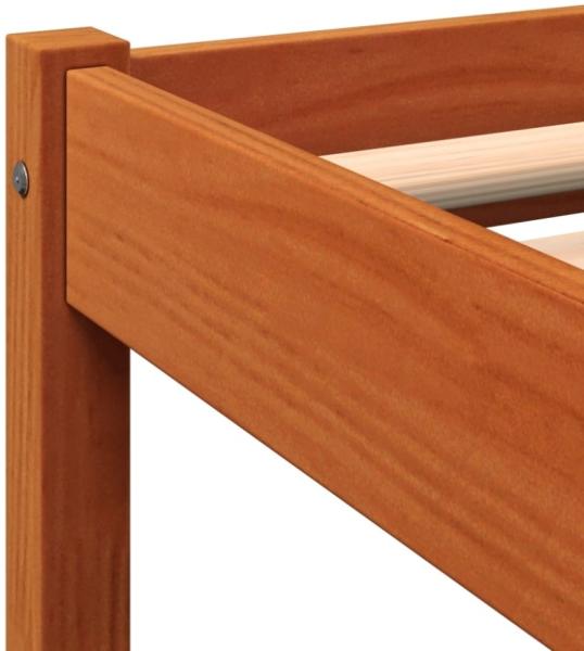 vidaXL Massivholzbett ohne Matratze Wachsbraun 140x190 cm Kiefernholz 844845 Bild 6
