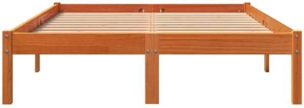 vidaXL Massivholzbett ohne Matratze Wachsbraun 140x190 cm Kiefernholz 844845 Bild 5