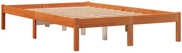 vidaXL Massivholzbett ohne Matratze Wachsbraun 140x190 cm Kiefernholz 844845 Bild 7