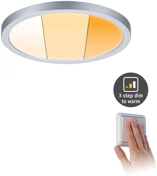 Paulmann No. 92991 LED Einbaupanel Areo VariFit IP44 rund 175mm Chrom matt WarmDim-Stepschaltung