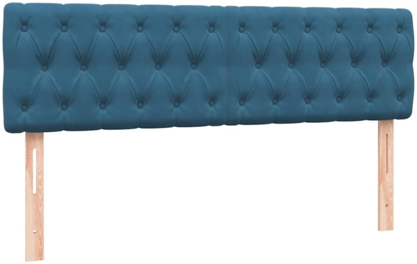 vidaXL Boxspringbett mit Matratze Dunkelblau 140x220 cm Samt 3317221 Bild 6