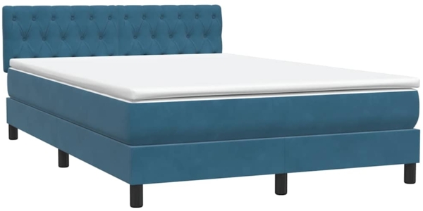 vidaXL Boxspringbett mit Matratze Dunkelblau 140x220 cm Samt 3317221 Bild 4