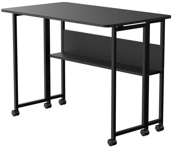 Maclean Schreibtisch MC-126 Klappbarer mobiler Schreibtisch mit Regal, Platte 100x58cm, max. 50kg Bild 2