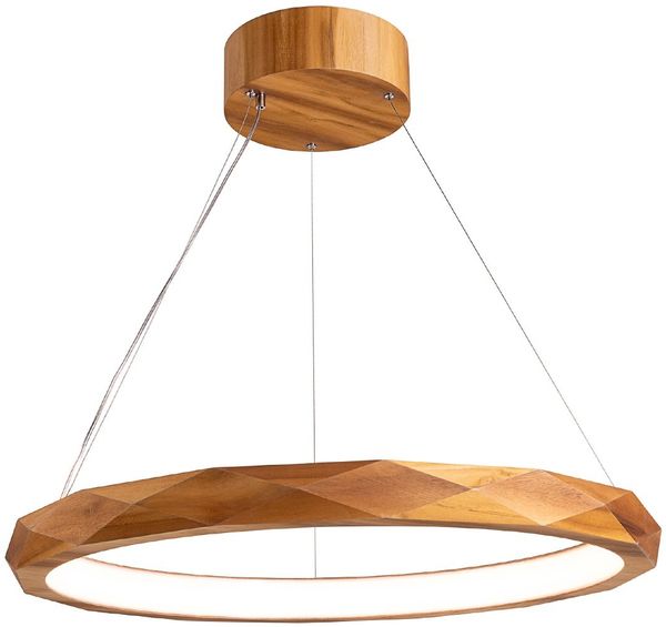 Elstead Lighting LED Pendelleuchte ANGULAR Teakfunier 80cm 3000K