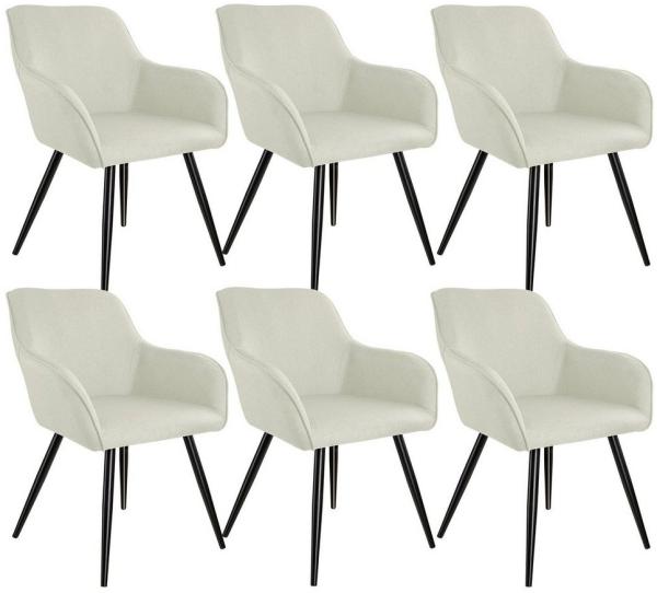 tectake Esszimmerstuhl 6er Set Esszimmerstuhl (6er Set, 6 St), gepolstert, in Leinenoptik