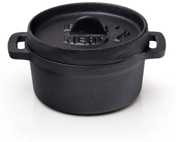 BBQ-Nerd Gusseisentopf Mini Dutch Oven - 1 Stück- 11x5 cm