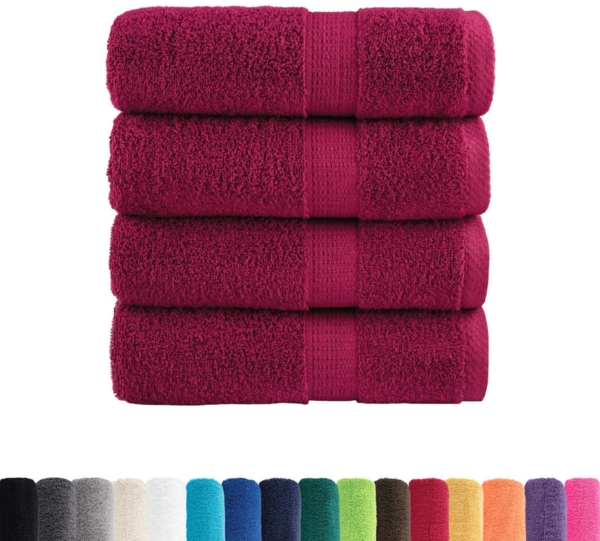 vidaXL Premium Gästetücher SOLUND 4 Stk. Bordeaux 30x50 cm 600 g/m² 137207