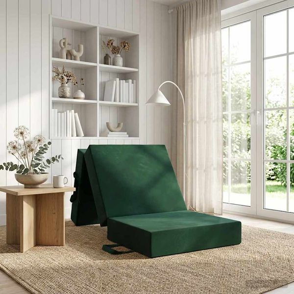 vidaXL Klappsofa Bett 90 x 63 x 45 cm Dunkelgrün 900157