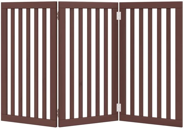 vidaXL 3-tlg. Hundetor Faltbar Braun 150 cm Pappelholz 352262 Bild 4
