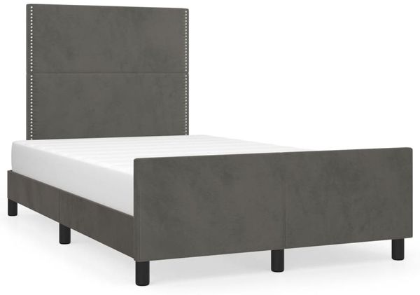Einzelbettgestell Design für Erwachsene ohne Matratze Dunkelgrau 120x200 cm Samt d4603e