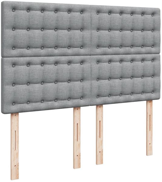 vidaXL Boxspringbett mit Matratze Hellgrau 140x200 cm Stoff 3293617 Bild 9