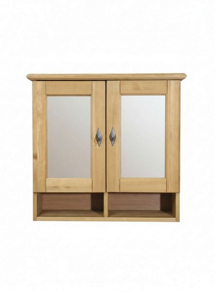 OTTO home Badezimmerspiegelschrank Rauna aus massiver Kiefer, Breite 64 cm, mit Spiegel, made in EU