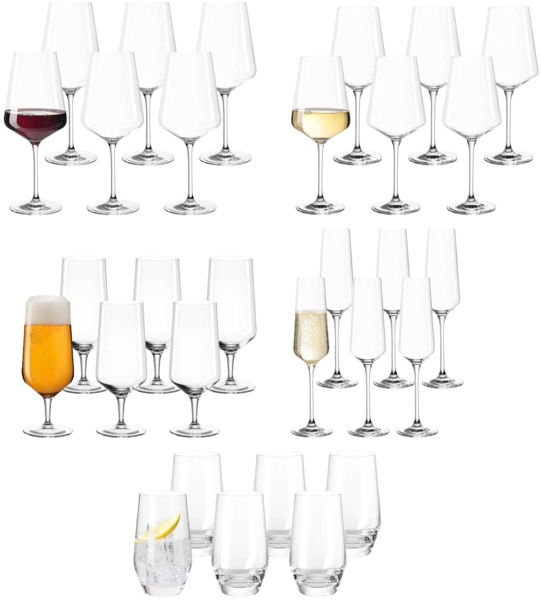 Leonardo PUCCINI Gläserset Bier, Sekt, Wein 30-tlg.