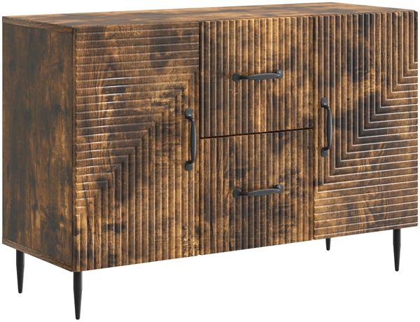 vidaXL Sideboard Geräucherte Eiche 89 x 34,5 x 60 cm Holzwerkstoff 894890