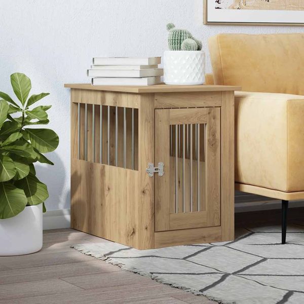 vidaXL Hundekäfig im Möbelstil Artisan-Eiche 45x62x59 cm Holzwerkstoff 857637