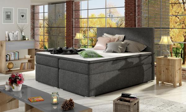 Divalo 140X200, Boxspring Bett, Dunkelgrau